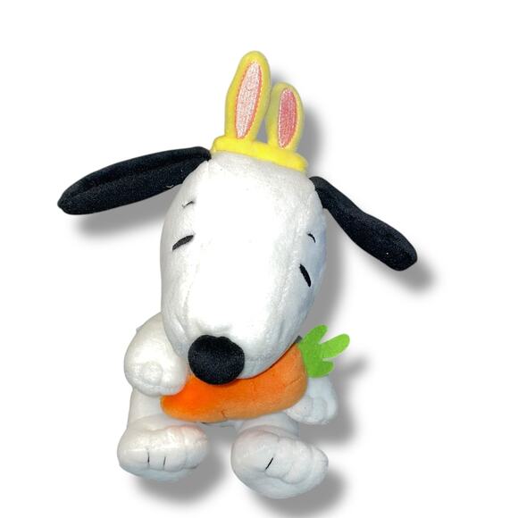 Hallmark Plush Peanuts Snoopy Dog Carrot Bunny Rabbit Ear Nursery Baby Shower 6" - Picture 5 of 12
